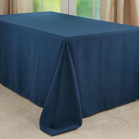 SARO 90 x 108 in. Casual Design Everyday Oblong Tablecloth, Navy Blue 321.NB90108B